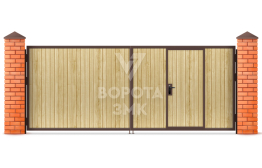 Деревянные распашные ворота 1750×2500 ЗМК-5292